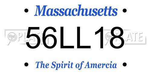 56LL18 Massachusetts License Plate