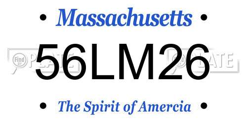 56LM26 Massachusetts License Plate