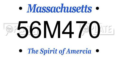 56M470 Massachusetts License Plate