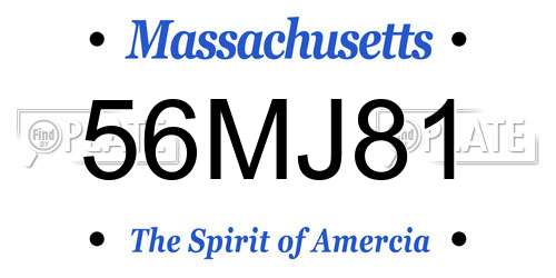 56MJ81 Massachusetts License Plate