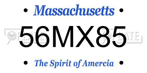 56MX85 Massachusetts License Plate