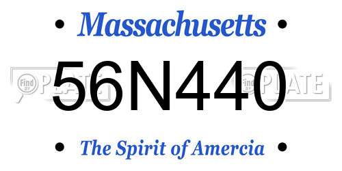 56N440 Massachusetts License Plate