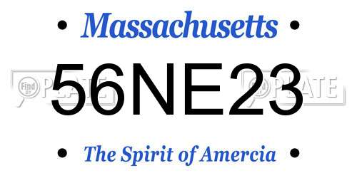 56NE23 Massachusetts License Plate