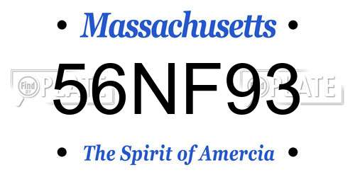 56NF93 Massachusetts License Plate