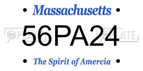 56PA24 Massachusetts License Plate