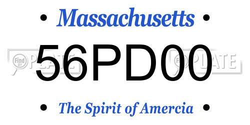 56PD00 Massachusetts License Plate