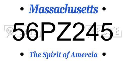 56PZ245 Massachusetts License Plate
