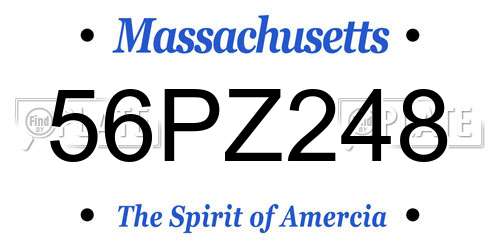 56PZ248 Massachusetts License Plate