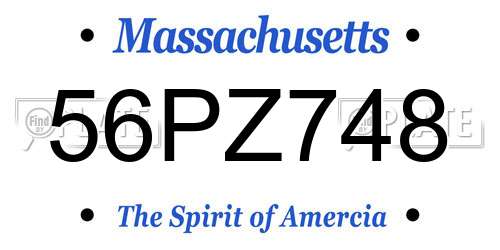 56PZ748 Massachusetts License Plate