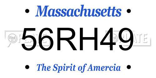56RH49 Massachusetts License Plate