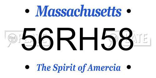 56RH58 Massachusetts License Plate
