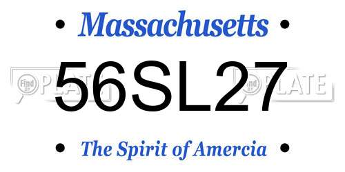 56SL27 Massachusetts License Plate