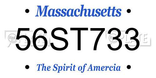 56ST733 Massachusetts License Plate
