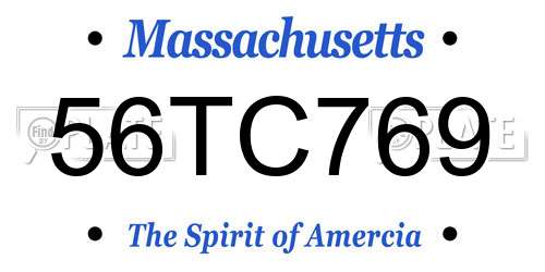 56TC769 Massachusetts License Plate
