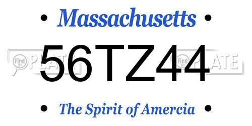 56TZ44 Massachusetts License Plate