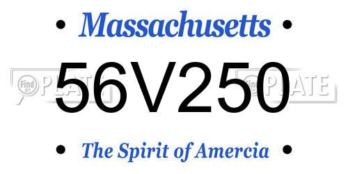 56V250 Massachusetts License Plate
