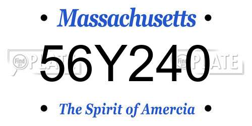56Y240 Massachusetts License Plate