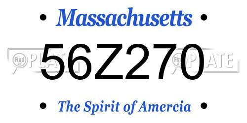 56Z270 Massachusetts License Plate