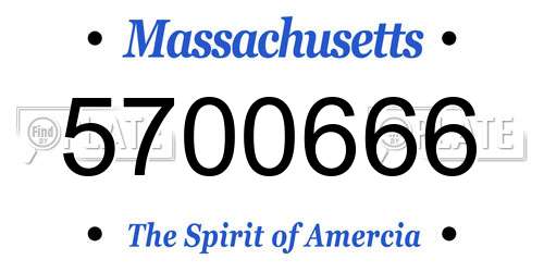 5700666 Massachusetts License Plate