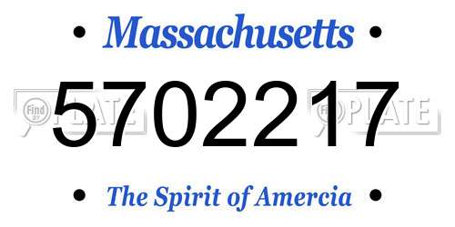 5702217 Massachusetts License Plate