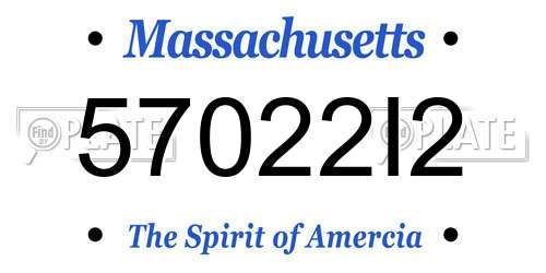 57022I2 Massachusetts License Plate