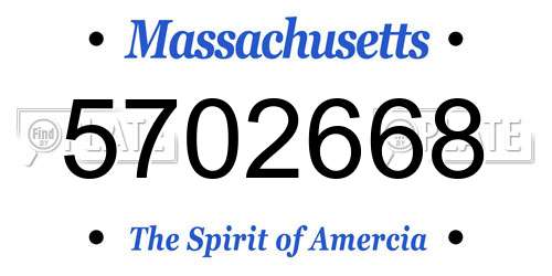 5702668 Massachusetts License Plate