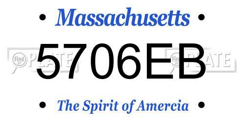 5706EB Massachusetts License Plate