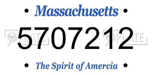 5707212 Massachusetts License Plate
