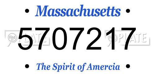 5707217 Massachusetts License Plate