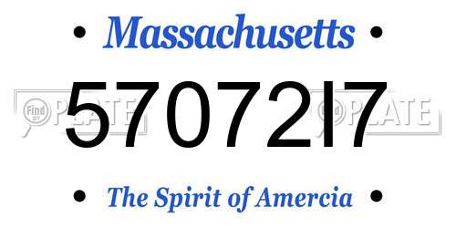 57072I7 Massachusetts License Plate