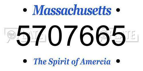 5707665 Massachusetts License Plate