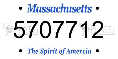 5707712 Massachusetts License Plate