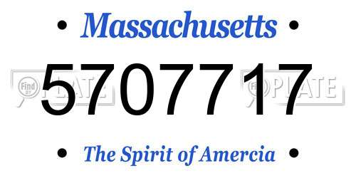 5707717 Massachusetts License Plate