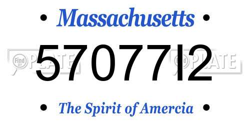 57077I2 Massachusetts License Plate