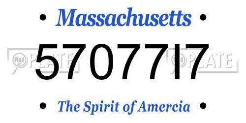 57077I7 Massachusetts License Plate