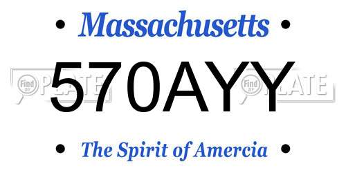 570AYY Massachusetts License Plate