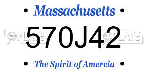 570J42 Massachusetts License Plate