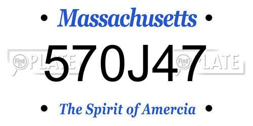 570J47 Massachusetts License Plate