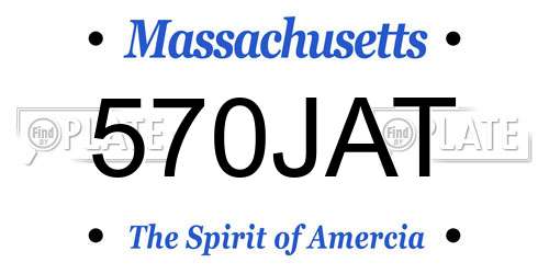 570JAT Massachusetts License Plate