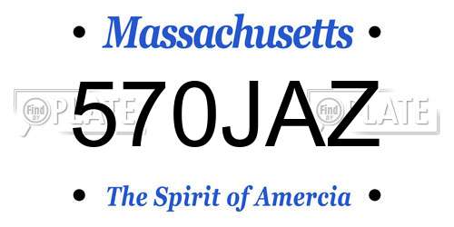 570JAZ Massachusetts License Plate