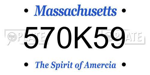 570K59 Massachusetts License Plate