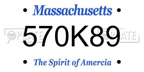 570K89 Massachusetts License Plate