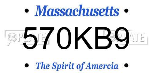 570KB9 Massachusetts License Plate