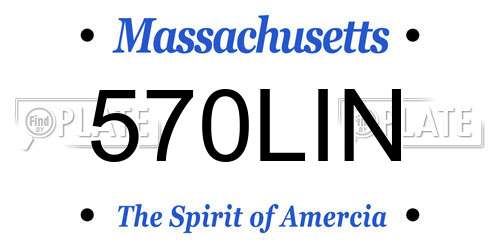 570LIN Massachusetts License Plate