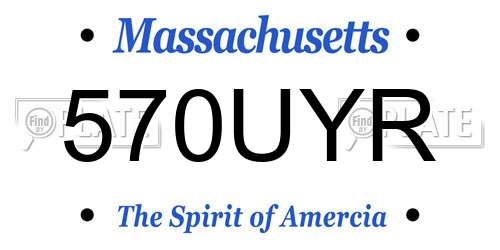 570UYR Massachusetts License Plate