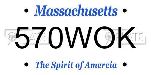 570WOK Massachusetts License Plate