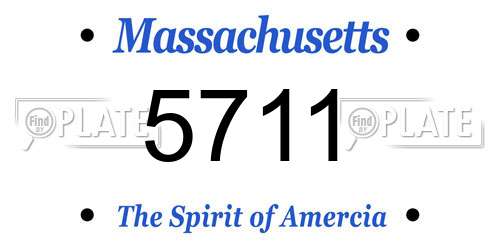 5711 Massachusetts License Plate