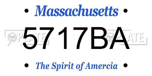 5717BA Massachusetts License Plate