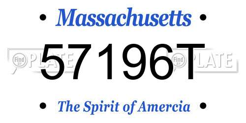 57196T Massachusetts License Plate