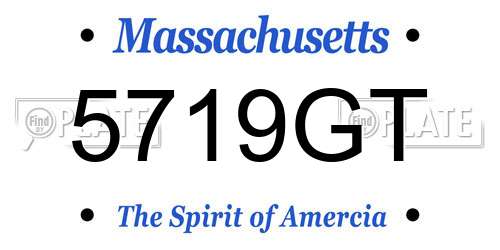 5719GT Massachusetts License Plate